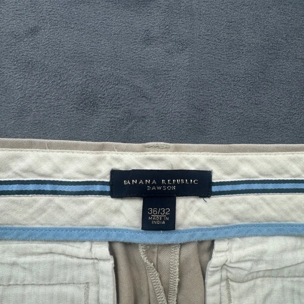 Banana Republic Dawson Chinos Mens 36x32 Khaki Tan Cotton Straight Leg Pants